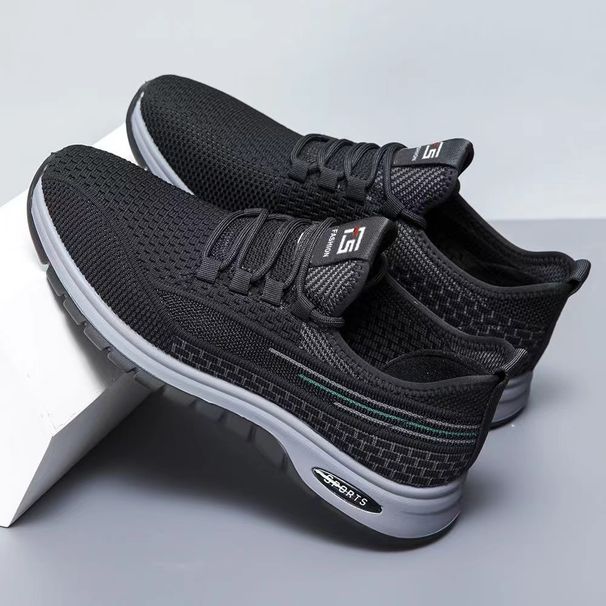 Men's Lightweight Flying Woven Breathable Mesh Shoes Comfortable Soft Sole Work Driving Casual Running Shoes_vogvips.com