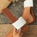 Large Size Flat For Women For Outdoor Wear, Casual And Simple, Solid Color With Woven Strap_vogvips.com
