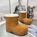 New Trendy Shoes Solid Color Genuine Leather Real Fur Slip-On Snow Big Toe Thick Sole Fashion Casual Winter Women's_vogvips.com