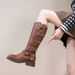 Genuine Leather Long Women, Over-the-Knee High Brown Riding Western Cowboy Boots, Martin Boots For Women_vogvips.com