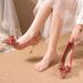 Plus-size Chinese-style Bridal 2025 New Model Crystal Sequin Wedding Xiuhe Thin Heel Pointed Toe Party Shoes_vogvips.com