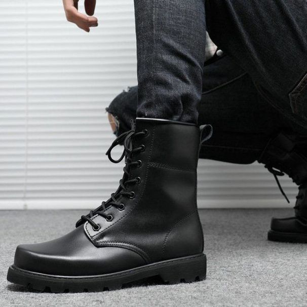 European Warm Series Training For Men, Outdoor Ultra-Light High-Top Anti-Slip Cold-Proof Thin Military Hook Waterproof Work Martin Boots_vogvips.com