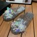 New Jelly Casual And Fashionable Outdoor Women's Slippers, Crystal Transparent Shoes, Korean-style Closed-toe Sequin_vogvips.com