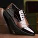 Size New Plus Leather With Pointed Toes For Men's Business Dress Shoes, Fashionable Baita Lace Up Wedding Shoes ,_vogvips.com