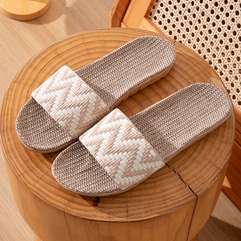 Summer Linen Slippers Women Home Floor Anti-slip Slides Ladies Comfortable Slippers Flat Shoes Female Zapatos Mujer_vogvips.com