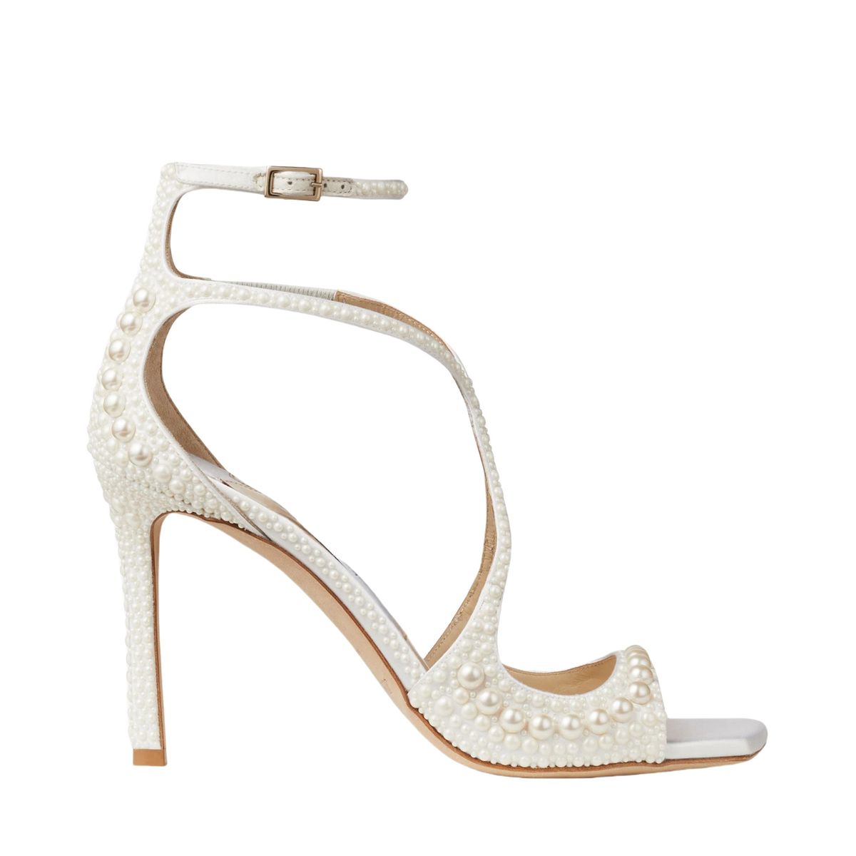2025 New Summer Women's High Heel European And American Style Square Toe Peep-Toe Sexy Pearl Strap Buckle Sandals_vogvips.com