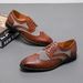 Euro Step Men's Size 48 New Casual Fashion British Style Brogue Leather Low-top Wedding Shoes_vogvips.com