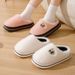 Home Cotton Slippers For Women, Autumn And Winter New Styles, Suitable For Indoor And Outdoor Wear, Thick Bottom Anti Slip And Plush Warm And Cute_vogvips.com