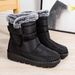 New Large Size Cotton Rabbit Fur Cross-Border Warm Snow With Velcro Waterproof Boots Casual Women's Shoes_vogvips.com