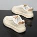 Men's Casual Sneakers Spring Autumn Stylish Versatile Thick Soled Heel Increasing Shell Toe White Sports Shoes_vogvips.com