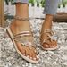 Foreign Trade Plus Size Women's Summer Slippers Sandals Flower-shaped Rhinestone Flat Sandals Slip-on With Buckle Beach Sandals_vogvips.com