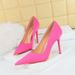 Elegant Pointed Toe Stiletto Heels For Women Ultra High Heel Dress Pumps In Satin Finish Sizes Single Shoes_vogvips.com