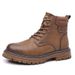 European Warm Series 2025 New Outdoor Martin High Top Men's Work Motorcycle Boots British Style Oxford Color-Block Sole_vogvips.com