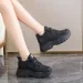 White Platform Women S Sneakers Spring Lace Up Thick Bottom Vulcanize Woman Pu Leather Breathable Sports Sho_vogvips.com