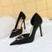 626-K9 European And American Style Nightclub High-heeled Shoes, Stiletto Heel, Shallow Mouth, Pointed Toe, Side Cutout,_vogvips.com