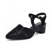 Pointed Sandals For Women 2023 Summer New Sheepskin Hot Diamond Buckle Flat Sandals Temperament Closed Toe Empty Back Women's Shoes_vogvips.com