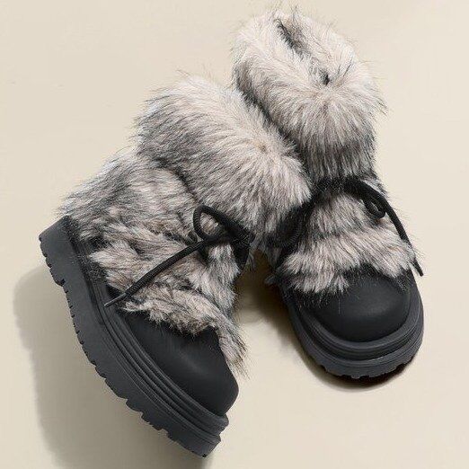 Women's Warm Fleece-Lined Ski Boots 2025 Fall/Winter New Thickened Suede Casual Short Boots_vogvips.com