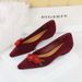 3683-H85 Chinese Style Niche Shallow Mouth Single Shoe Pointed Suede Women's Slope Flower Trimming Comfortable Low Heel_vogvips.com