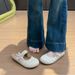 Half Tray White Shoes Female Breathable Student Height Increase Casual Women's Shoes Street Shot_vogvips.com