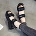 Sports Sandals Women 2024 Summer New Red Pine Cake Thick Platform Flat Pregnant Women Soft Soled Beach Shoes_vogvips.com