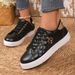 Women's Plus Size Black Sneakers Spring Autumn New Style Flat Non-Slip Round Toe Lace-Up Lightweight Casual Sports Shoes_vogvips.com