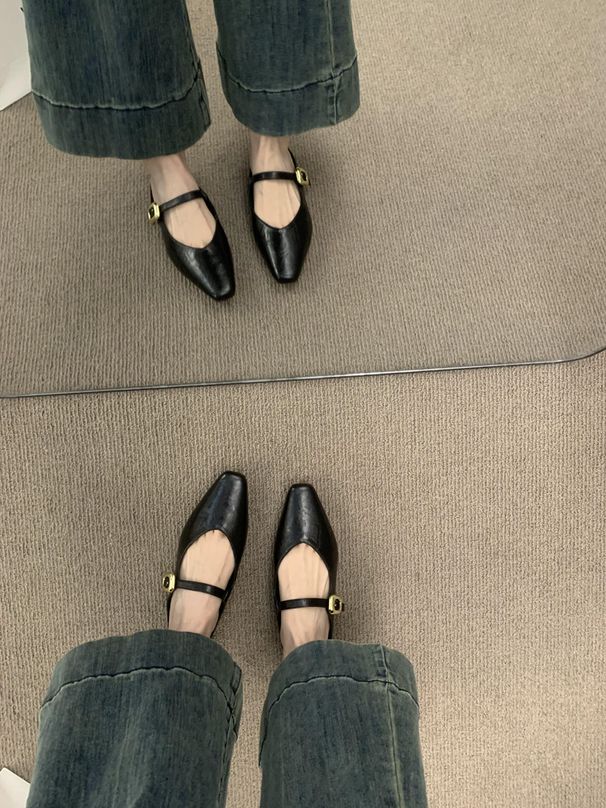 Vintage Versatile One-Strap Closed-Toe Half Slippers For Women, Slip-On Lazy Flat Mules With Open Back_vogvips.com