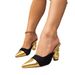 Women's Shoes Gold High Heels Color Matching Women's Shoes Special Heels Fashionable Pointed Back Hollow High Heels Simple Sandals_vogvips.com