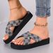 Women's Cross Strap Platform Beach Sandals Lightweight Plus Size Printed New Summer European And American Style_vogvips.com