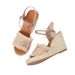 Women's Summer Wedge Platform Sandals High Heeled Open Toe Shoes Straw Rope Sole_vogvips.com