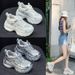 Thick-soled Dad Shoes Women's Transparent Mesh Thick-soled Inner Height Increase Plus Rhinestones Casual Versatile Women's Shoes_vogvips.com