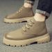 Fashion Chelsea Boots Men's Pointed Business Casual High-top Leather Shoes Retro Short Boots Heightening Martin Boots_vogvips.com