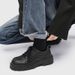 Men's Classic Black Derby Shoes With Thick Sole & Height Increase – Stylish Low-Cut Business Casual Footwear_vogvips.com