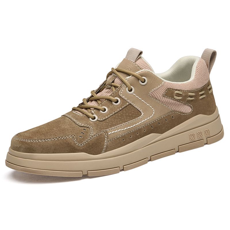 Pig Eight Leather Men's Shoes Men's Sports Casual Matte Retro Thick Baseplate Shoes_vogvips.com