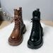 Spring And Autumn New Chunky High Heel Ankle British Style Petite Martin Slimming Short Boots_vogvips.com