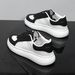 Men's Summer Breathable Mesh Casual Shoes White Corkscrew Sneakers Thick Soled Sports Trendy Lace-Up Rubberized Fabric_vogvips.com