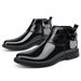 Men's British Style Korean Version Pointed Toe Business Formal Mirror Black Shoes Nightclub Casual Leather Boots Men_vogvips.com