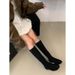 Khaki Long Women's Shoes 2025 Autumn Winter New Over-the-Knee Round Toe Flat Suede High Boots Women_vogvips.com