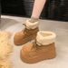 Short Tube Thick-soled Snow Boots Women's Fleece Thickened Heightening Thermal Cotton Shoes_vogvips.com
