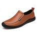 Men's Casual Shoes Round Head Layer Large Size Overshoes Soft Sole Non-slip Shallow Mouth Men's Shoes_vogvips.com