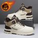 European Warm Series Fleece-Lined Thickened Martin Boots Winter New Style Personality Knob Lace-Up Leather Surface Cold-Proof Warm_vogvips.com