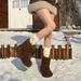 Lamb Wool Korean Style Elegant Versatile Round Toe Flat Snow With Fleece Lining Thickened Warm Short Boots For Women_vogvips.com