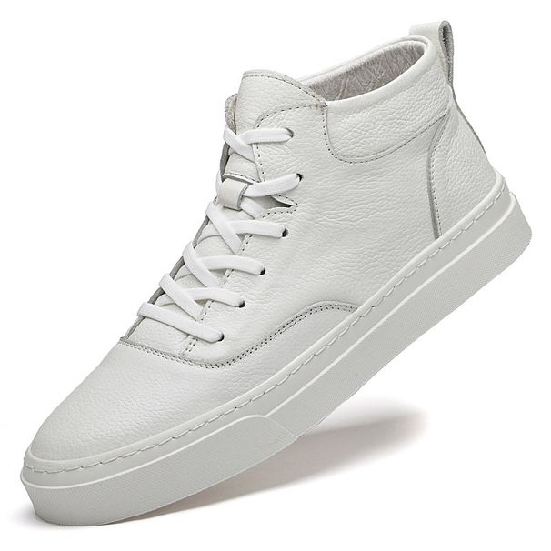 Men's Shoes Medium Top Board Shoes White Shoes Casual Shoes Sports Shoes Men's Medium Tube Handmade Short Boots_vogvips.com