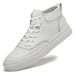 Men's Shoes Medium Top Board Shoes White Shoes Casual Shoes Sports Shoes Men's Medium Tube Handmade Short Boots_vogvips.com