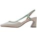 Chunky-heeled Soft Leather Square-toed Brown Closed-toe Women, 2025 Summer Low-cut European And American Style Backless_vogvips.com