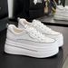Women's Sneakers With 8CM Hidden Heel, Platform Thick Sole, 2026 Spring Genuine Leather Versatile Breathable Mesh White_vogvips.com