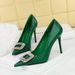 3391-K32 Sexy Slimming Banquet High Heels, Serpentine Pattern Lacquer Leather, Shallow Mouth Pointed Water Diamond_vogvips.com