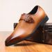 Men's Monk Business Square Formal Casual Shoes Low-top Polished Leather Buckle Slip-on Large Size Flat Toe_vogvips.com