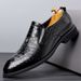 Style 2024 New Men's Casual Leather Crocodile Pattern British Loafers Pointed Toe European Version Formal Business Shoes_vogvips.com