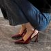 Burgundy Sexy Peep-Toe Sandals 2025 New Style Back Strap Patent Leather Versatile Stiletto Pointed Toe High Heels For_vogvips.com