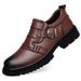 Casual Leather Shoes Men's Low-top Shoes Retro Locomotive Shoes Platform Leather Round Head Shoes_vogvips.com